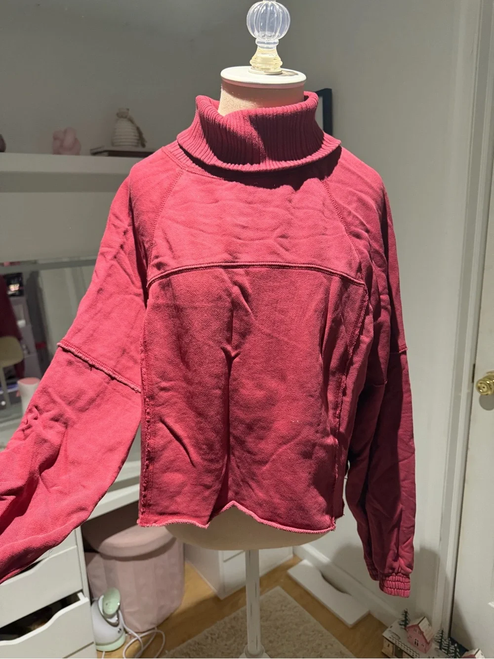 aerie Deep Rose Turtleneck Sweatshirt